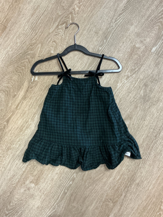 18-24m Green Checkered Velour Strap Tank