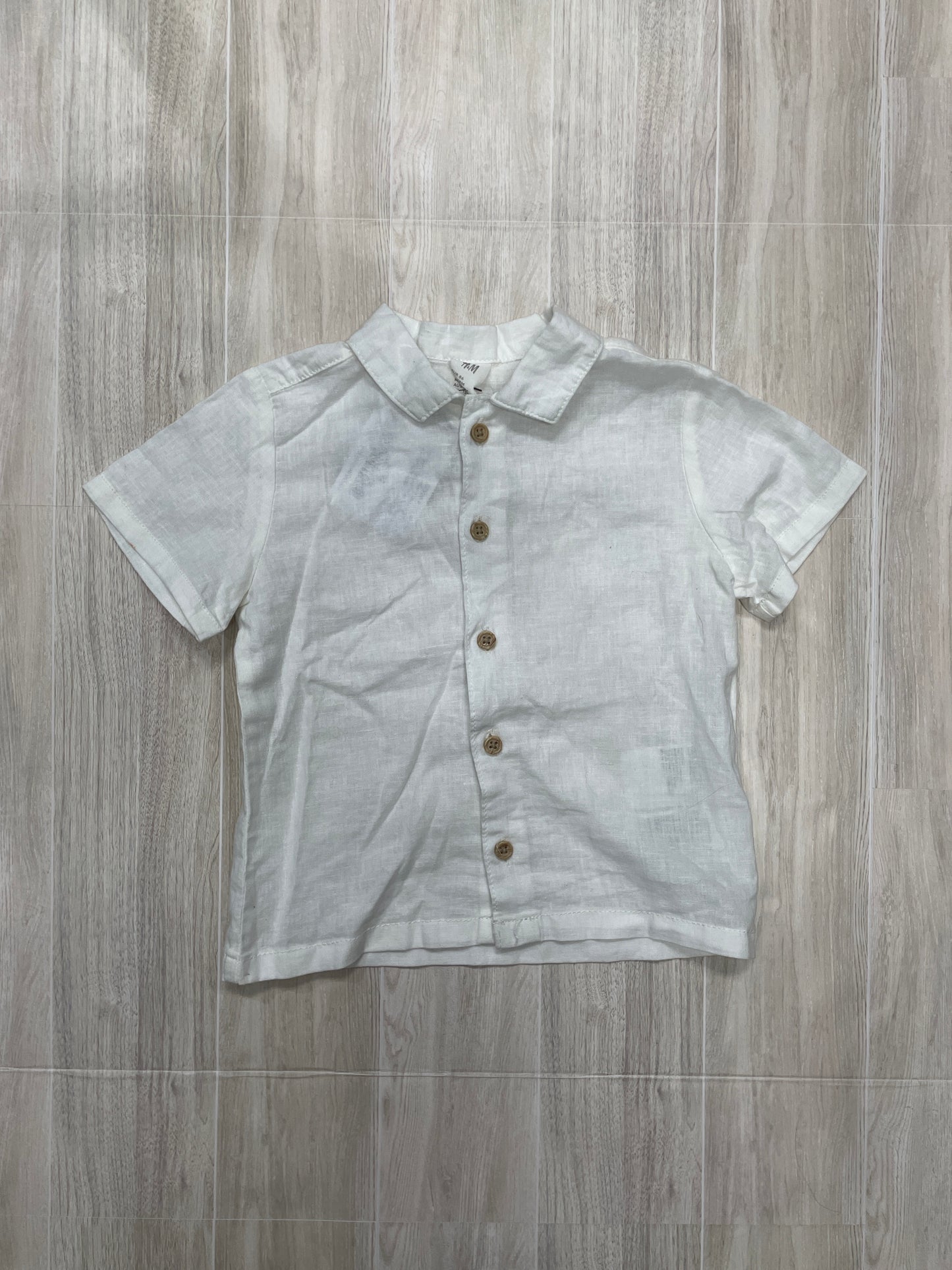 18m White Linen Button Up Shirt