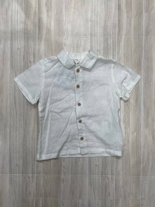 18m White Linen Button Up Shirt