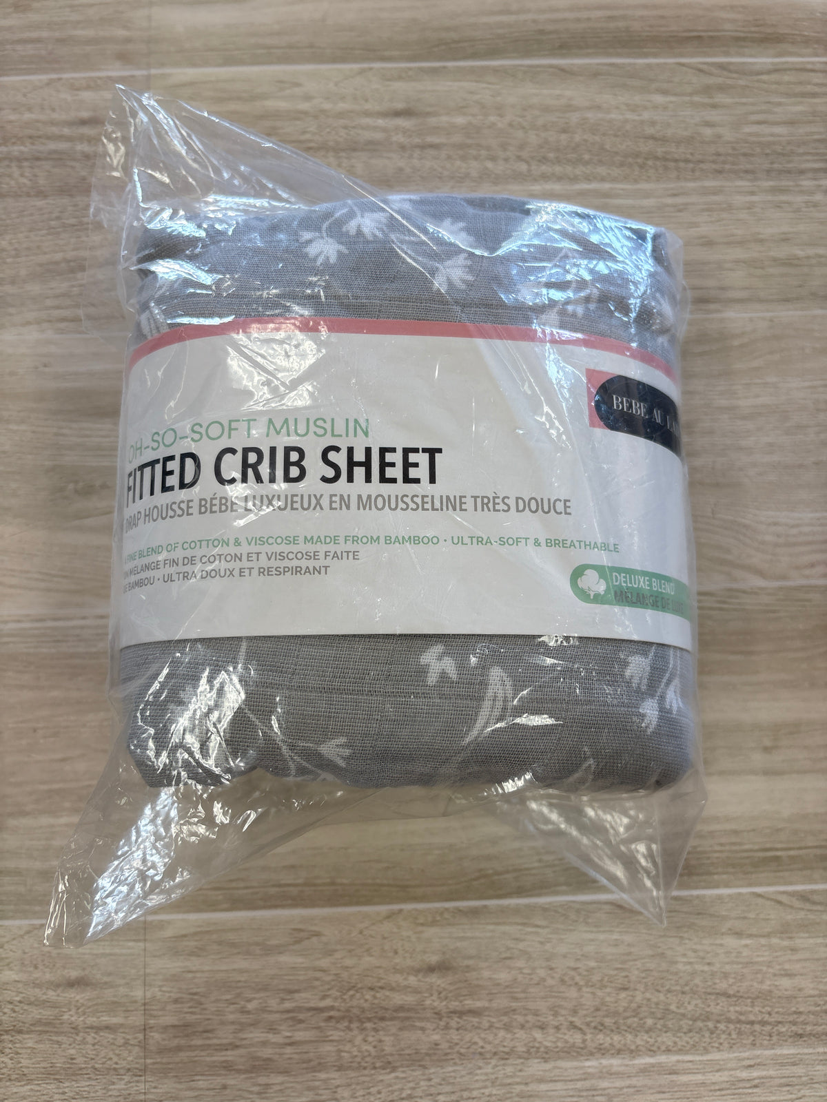 NWT Fitted Muslin Crib Sheet - Grey Floral