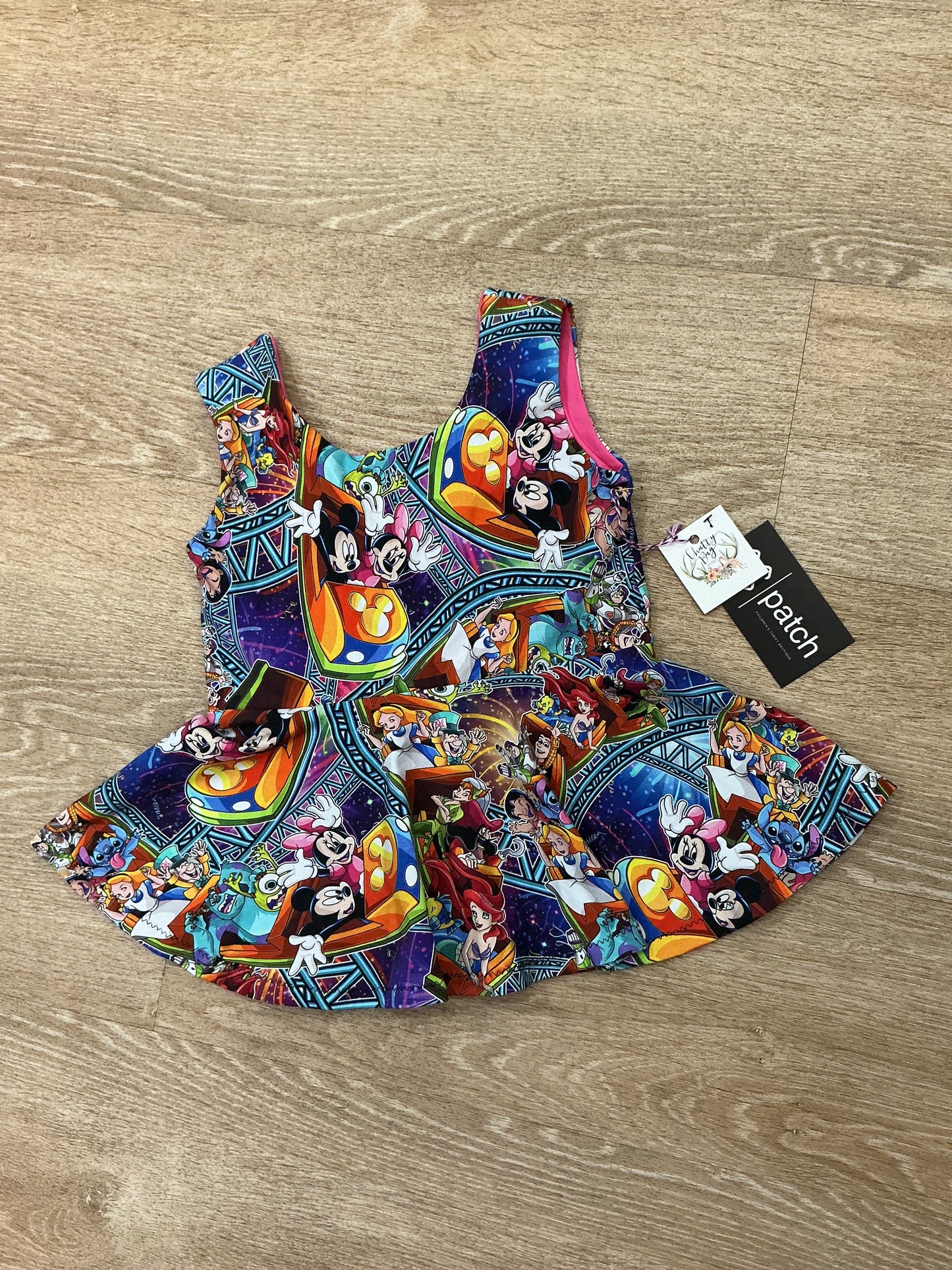 NWT Handmade 4T Disney Character Rides Twirl Tank