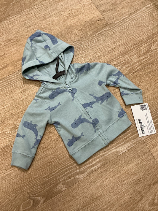 Newborn Whale Zip Up Hoodie