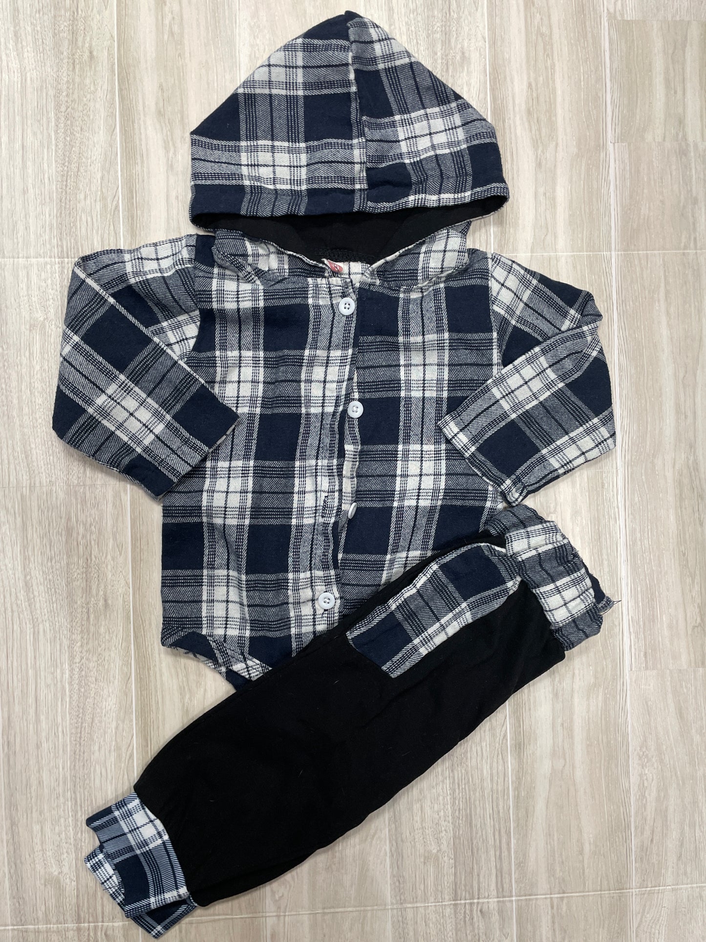 24m Blue Mama's Boy Hooded Onesie + Pant Set
