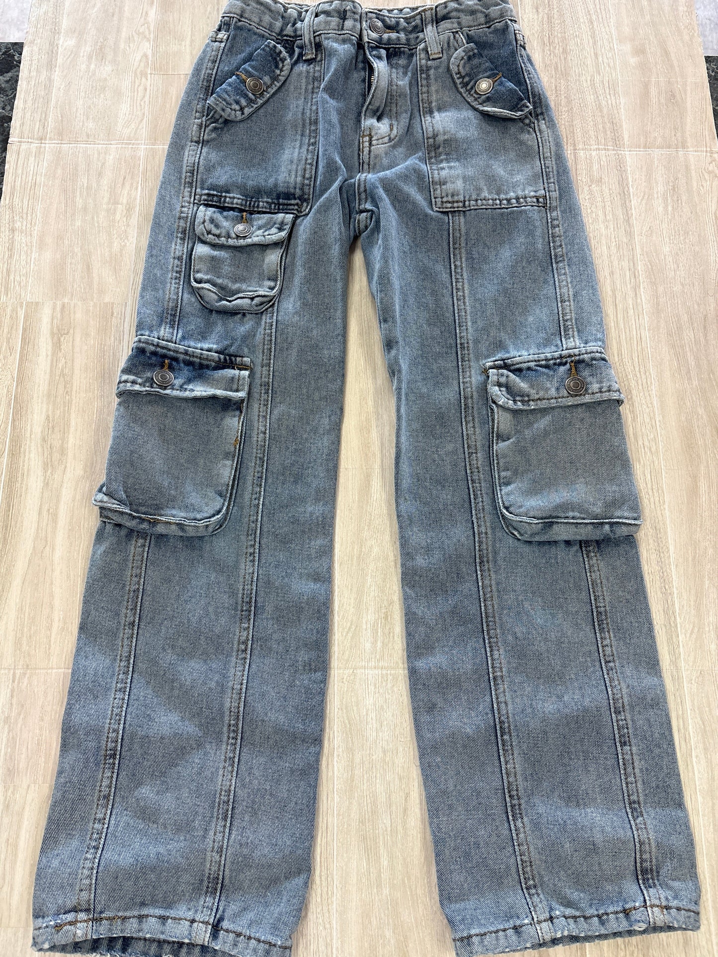 10 RSQ Denim Acid Wash Cargo Pants