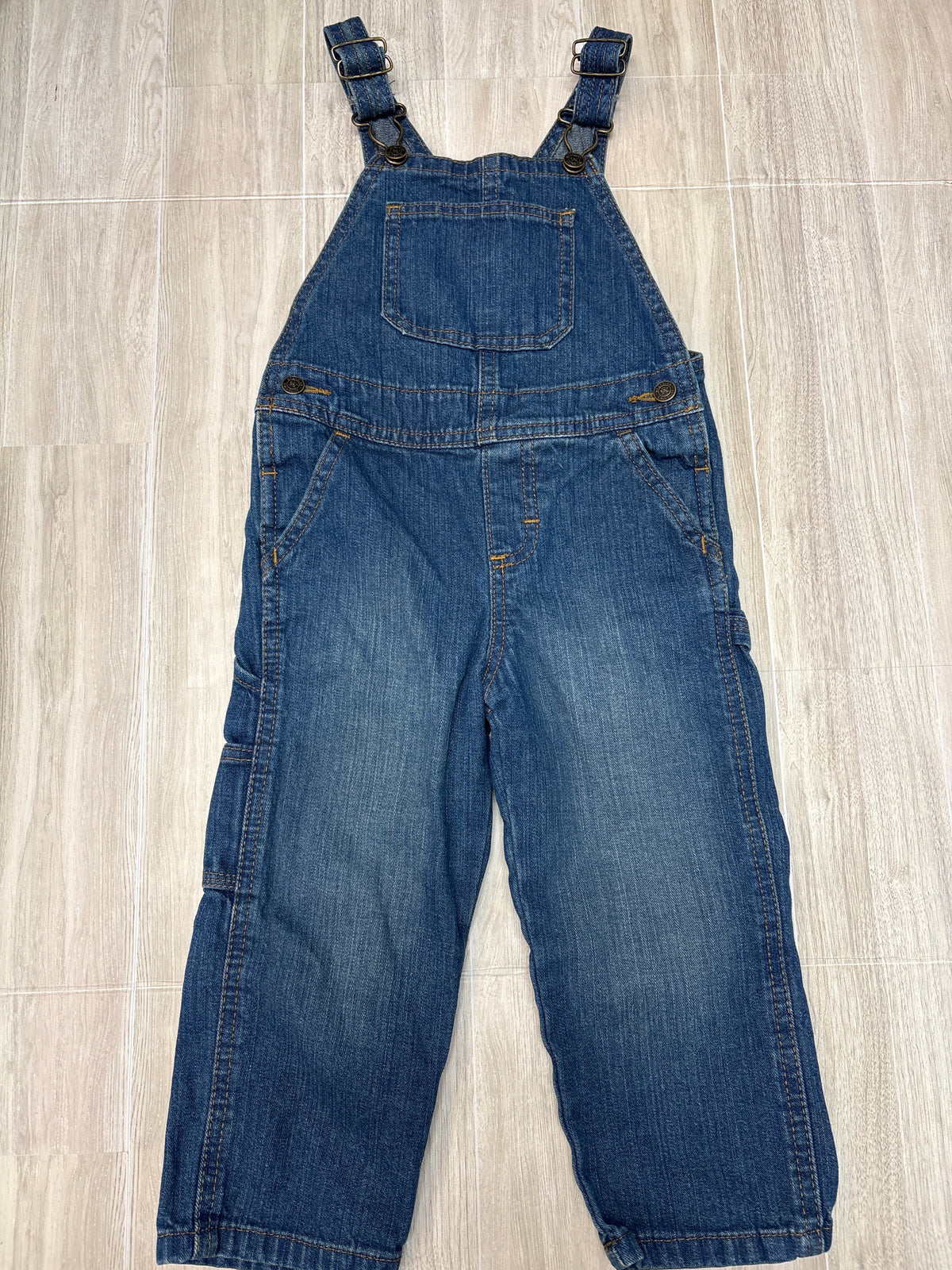 3T Wrangler Medium Wash Denim Overalls