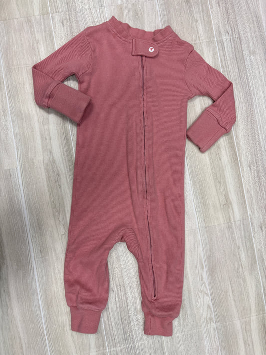 0-3m Burts Bees Mauve Ribbed Footless Pajama