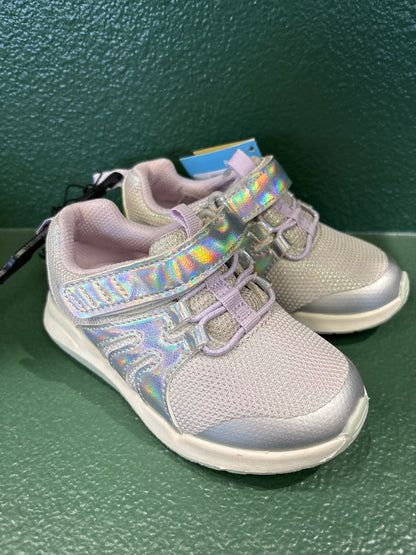 NWT Stride Rite 9c Silver/Lavender Velcro Shoe
