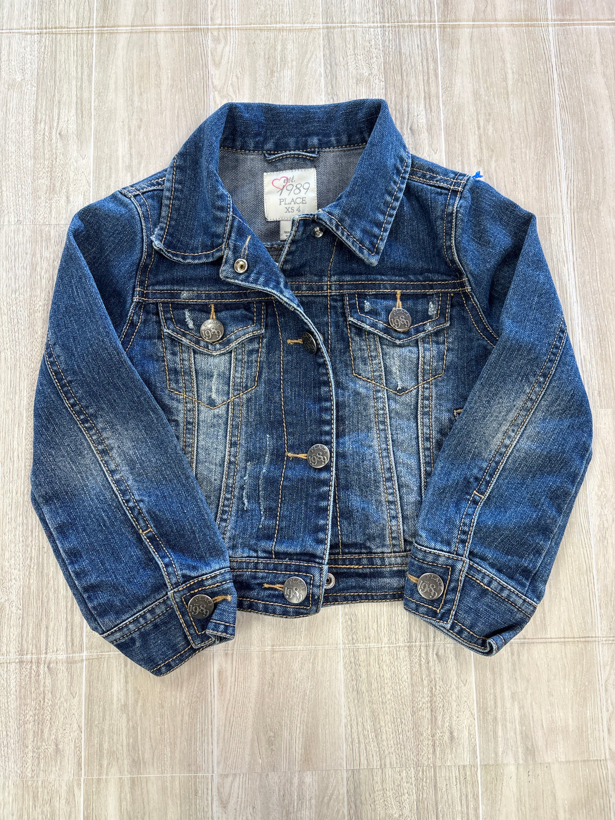 4T Denim Handpainted Cat Jacket