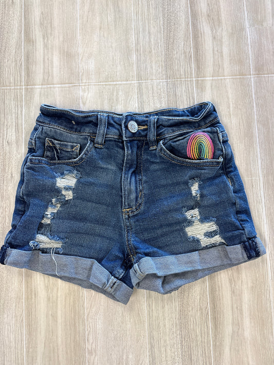 10 Rainbow Pocket Distressed Shorts