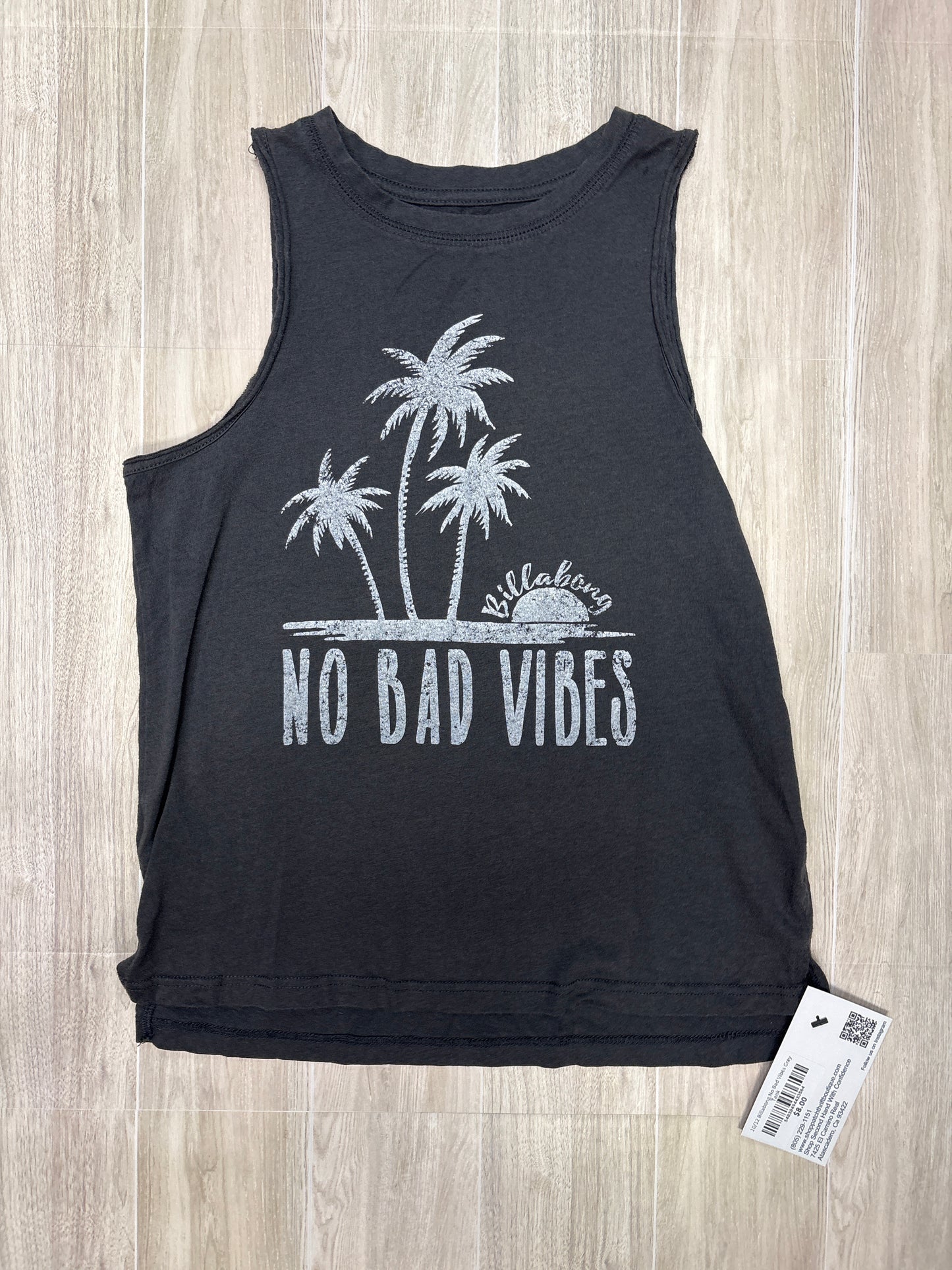 10/12 Billabong No Bad Vibes Grey Tank