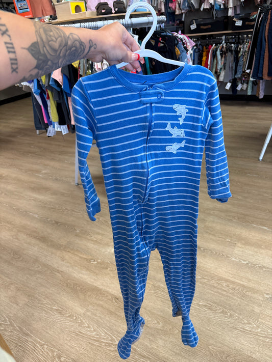 4T Footie Pajama - Blue Shark
