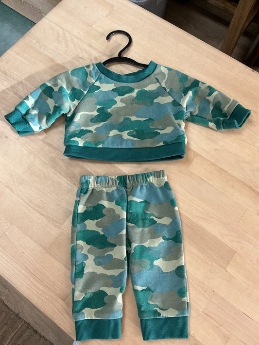 Newborn Blue Camo Cloud 2 Piece Set