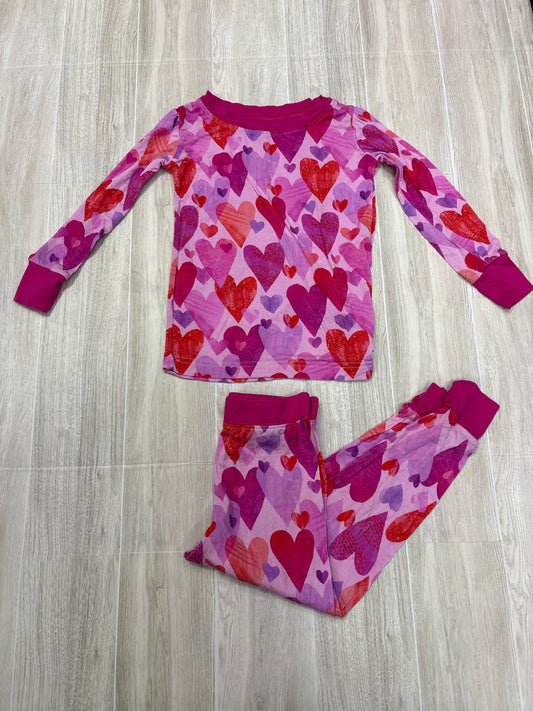 18-24m Little Sleepies Pink/Red Hearts 2 Piece Lounge Set
