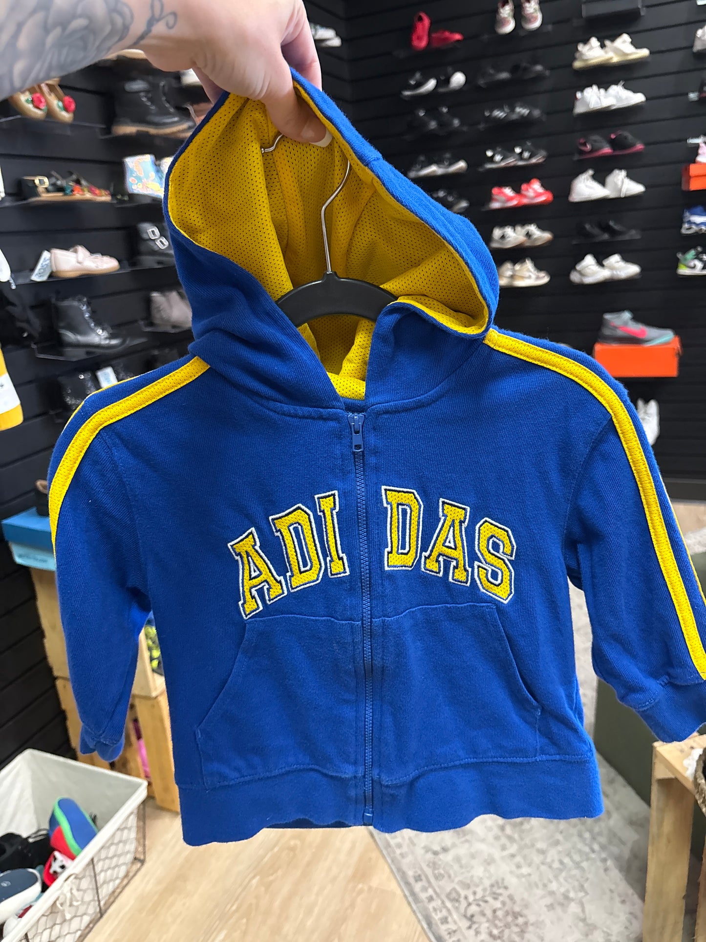 2T Adidas Blue & Yellow Zip Up Jacket