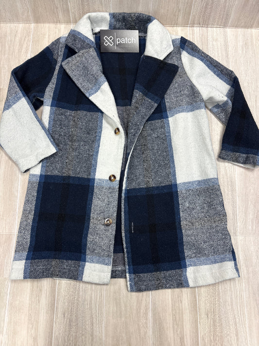 5T Navy/White Plaid Cardigan
