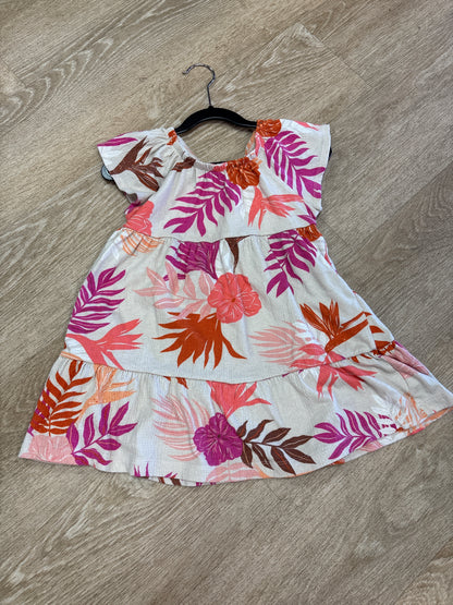 5T Tan Leafy Floral Dress