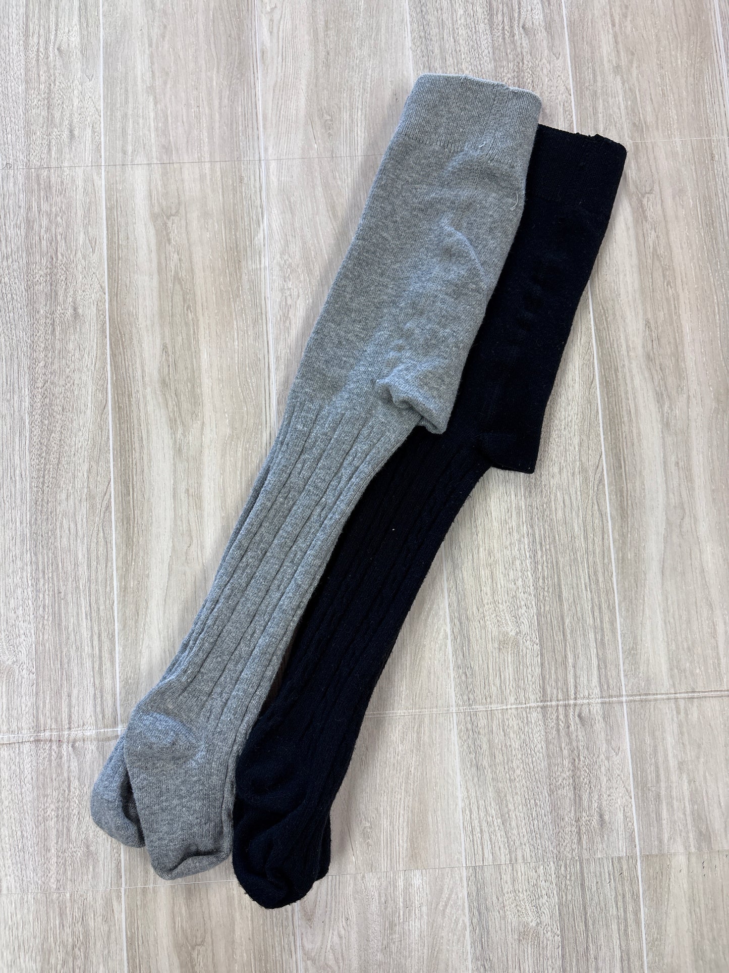 9/12m Black/Grey Corded Tight 2 Pack
