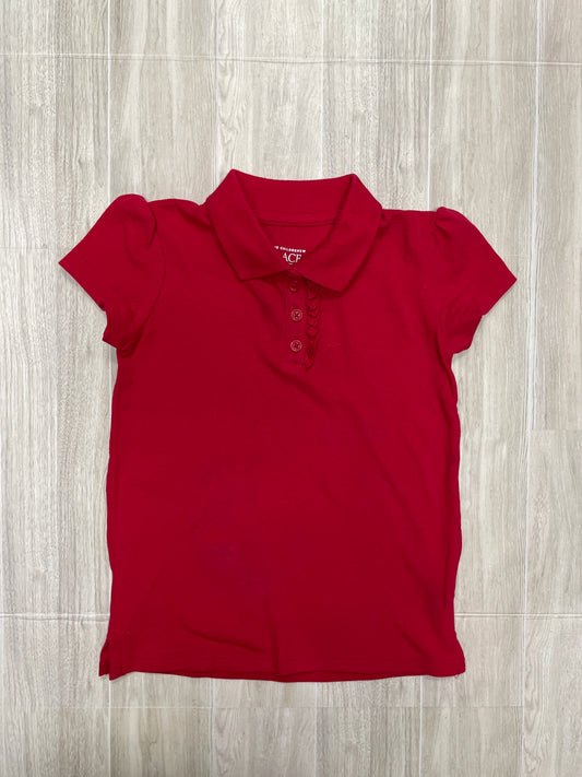 NWT 5T Red Ruffle Button Collared Tee
