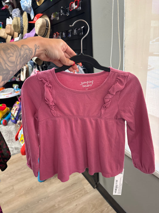 3T Blush Ruffle Long Sleeve