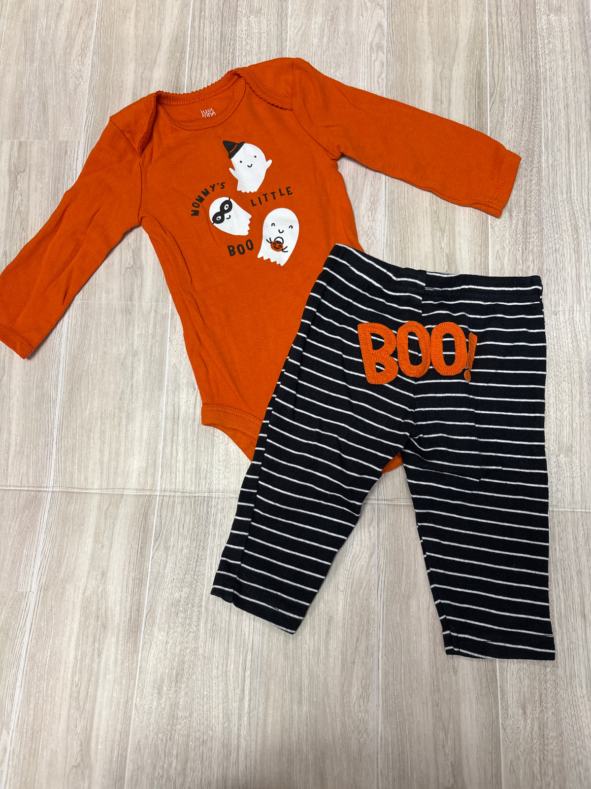6m Mommys Little Boo Onesie + Striped Legging Set