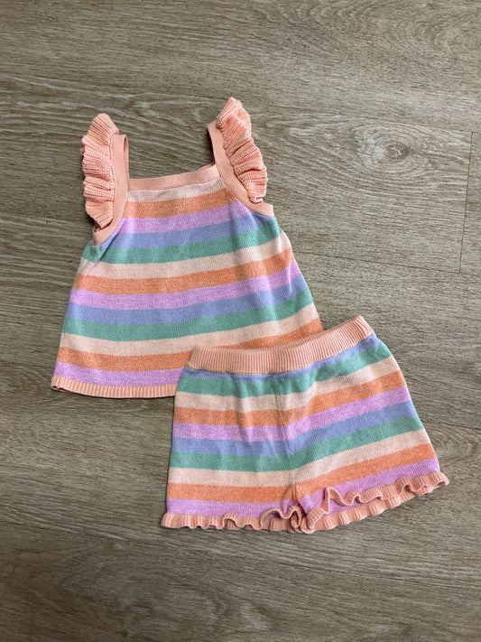 2T Baby Gap Knit Pastel 2 Piece Tank + Short Set