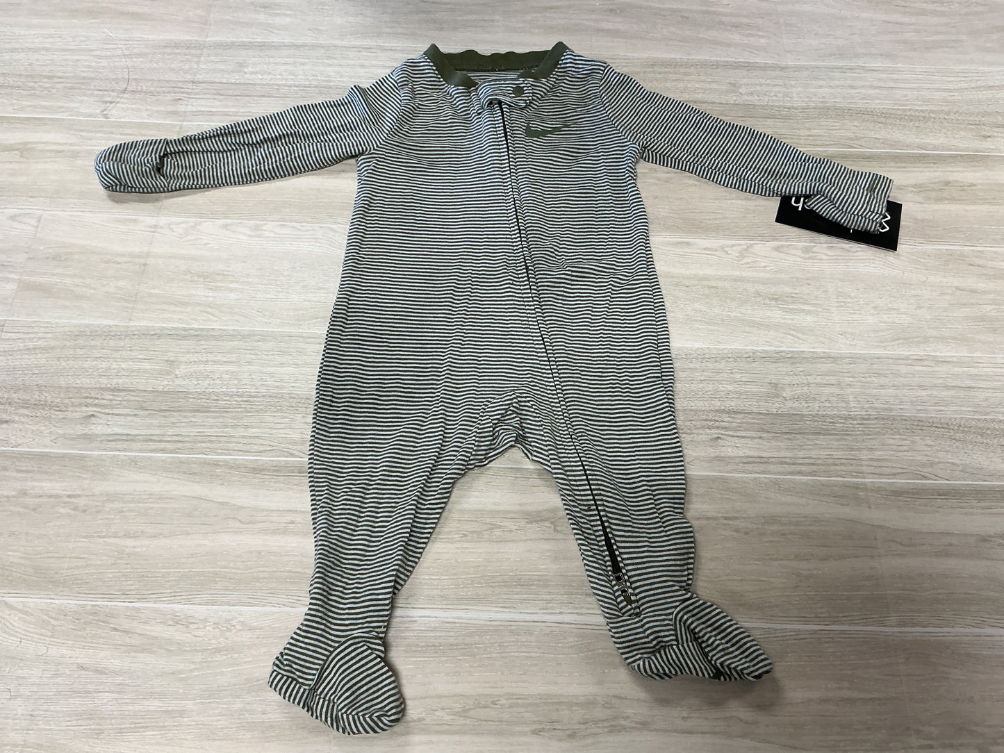 3m Nike Green Striped Pajama Romper
