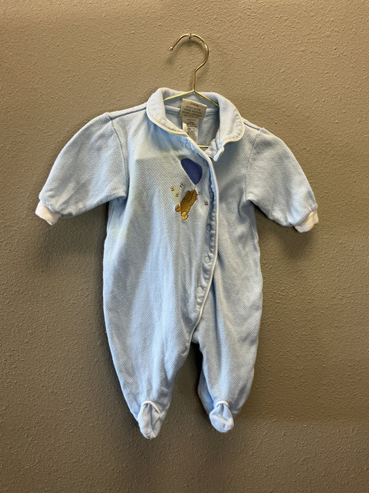 0-3m Disney Classic Pooh Baby Footed Pajama