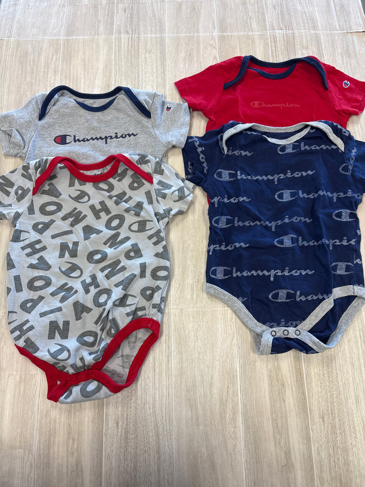 18m Champion Graphic 4 Pack Onesies