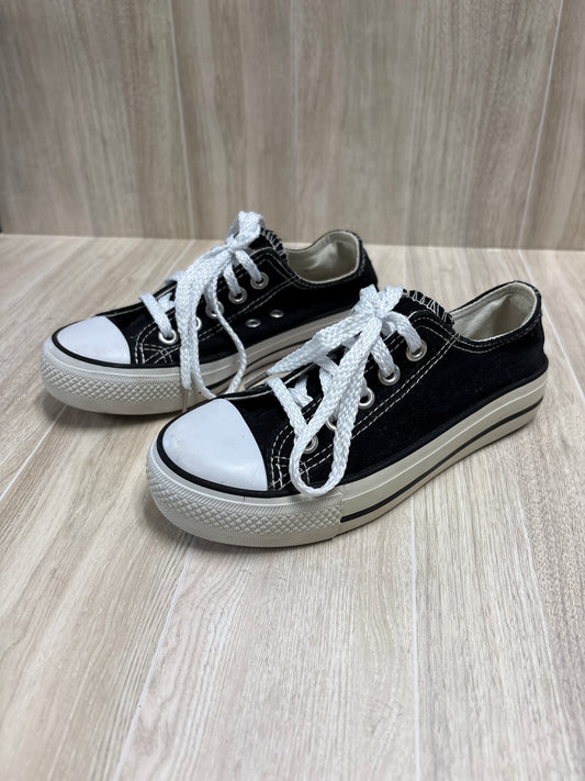 12c Black Faux Converse Lace Up Sneakers