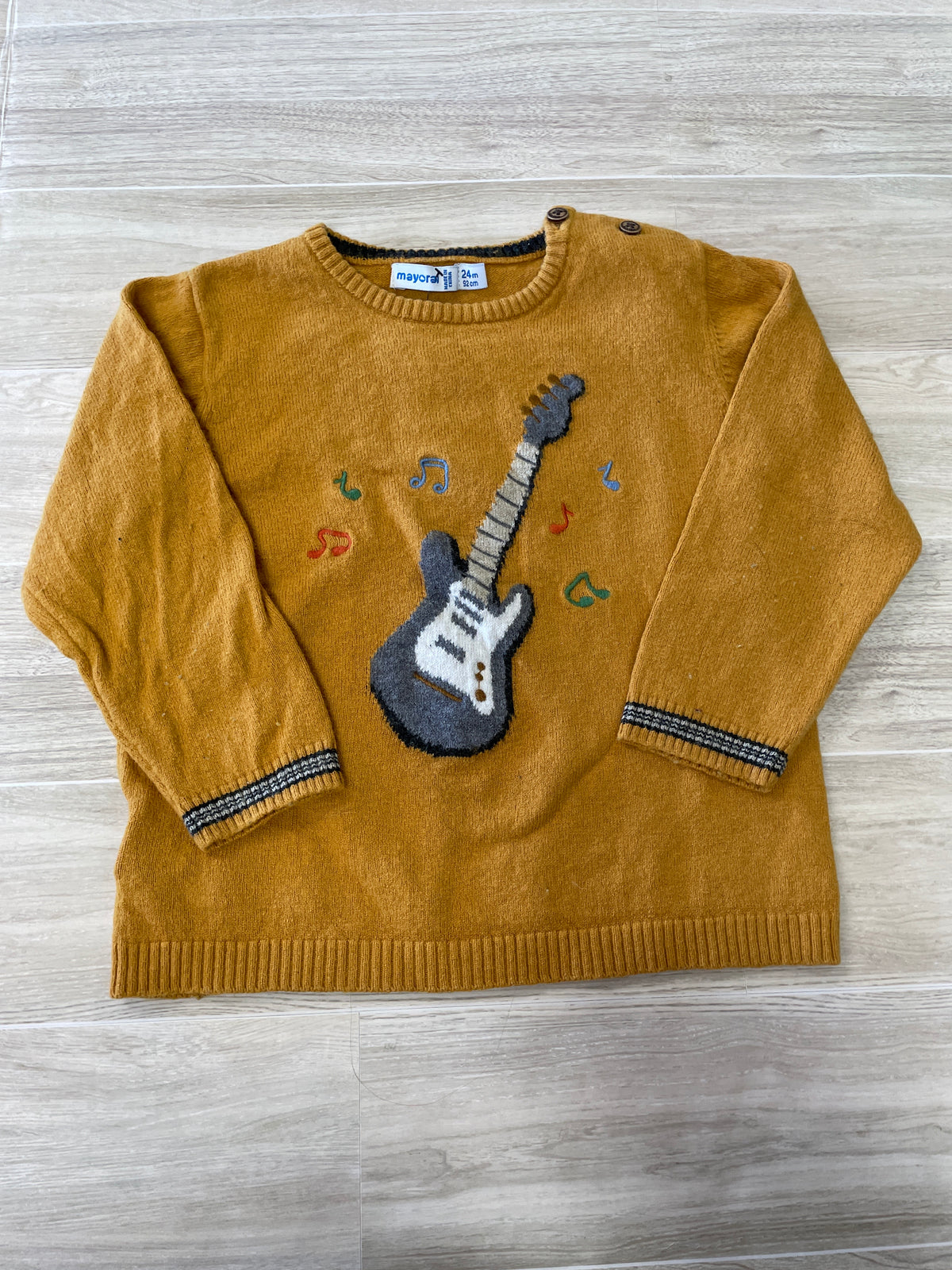 24m Mustard Knit Guitar Long Sleeve