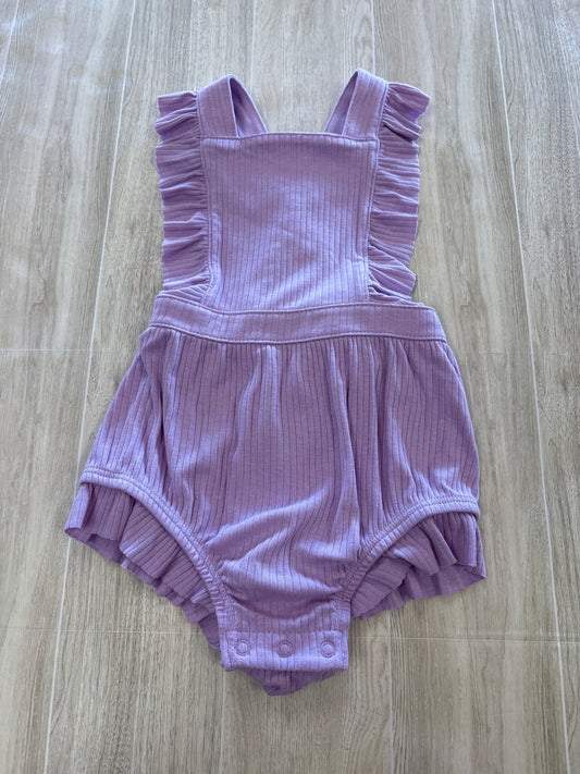 NWT 3-6m Purple Ribbed Ruffle Onesie