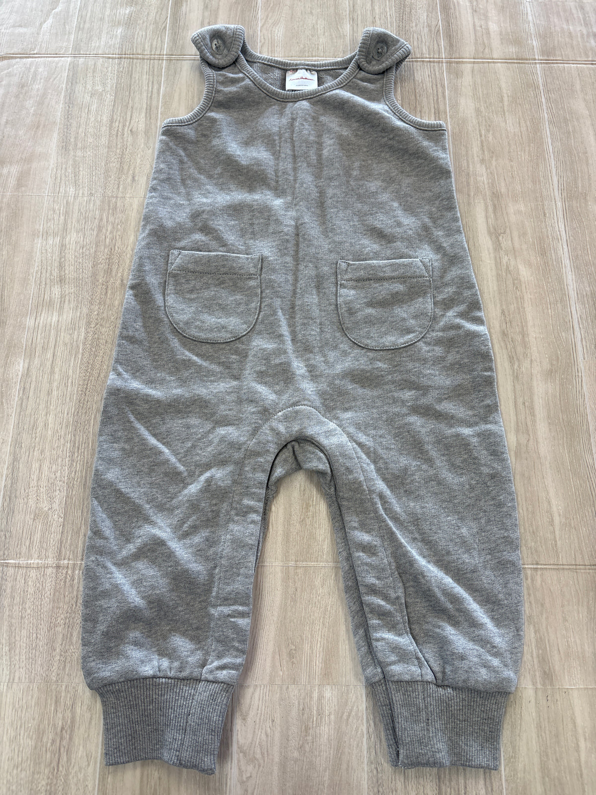 18-24m Light Grey Hanna Anderson Pocket Tank Jumpsuit