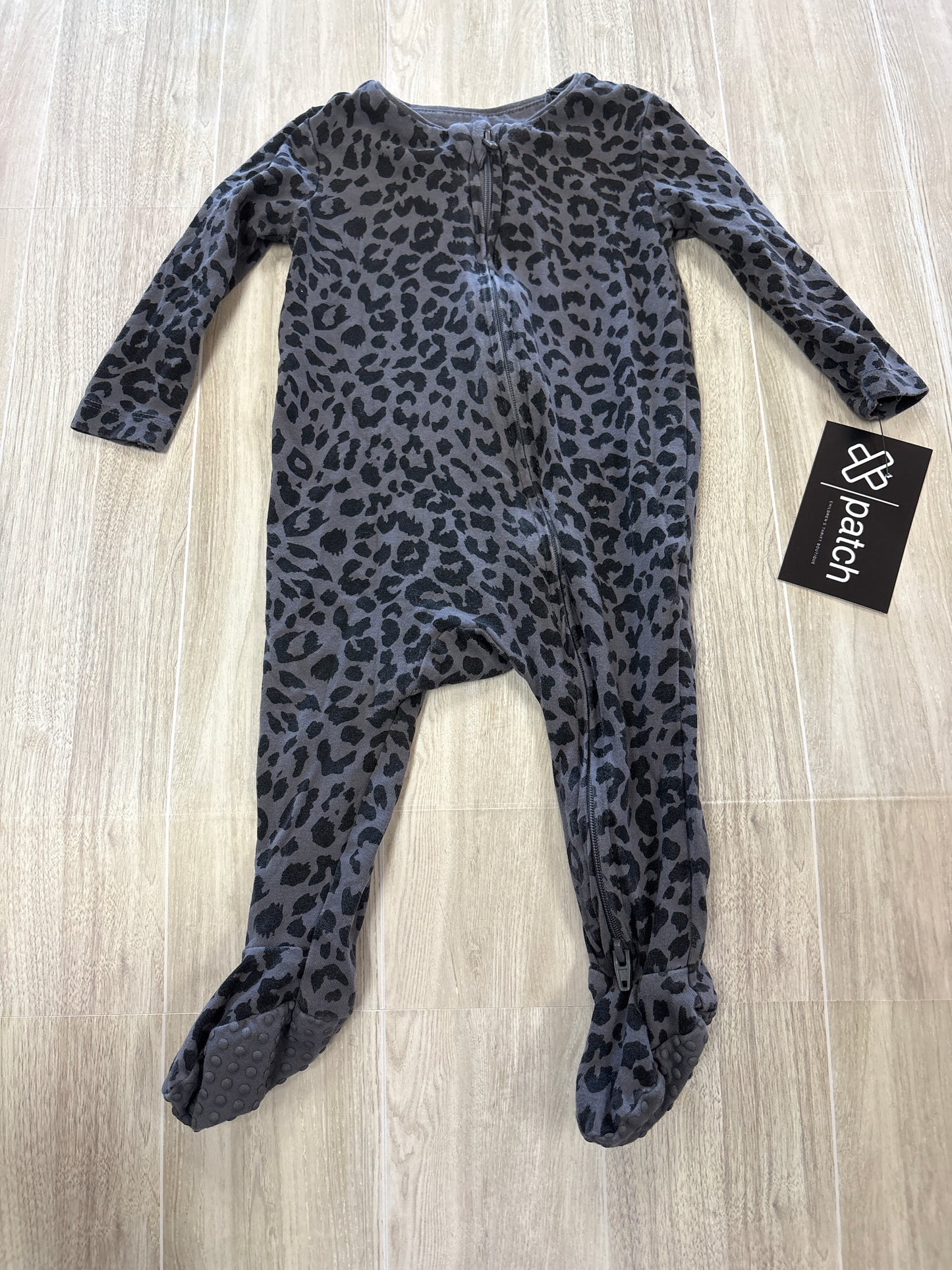 3-6m Cotton On Grey/Black Cheetah Footed Pajama