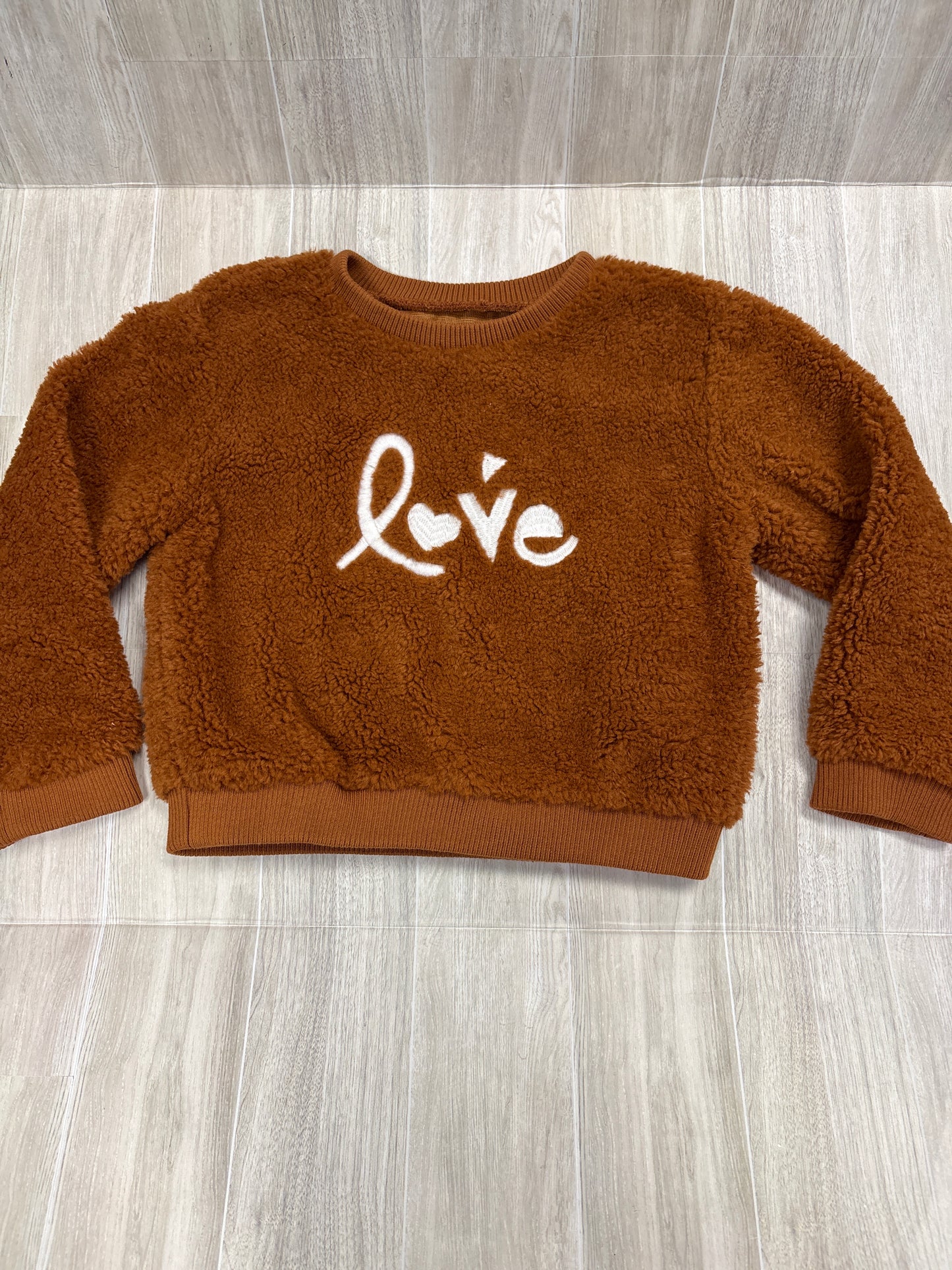 6 Rust Fuzzy Love Crewneck