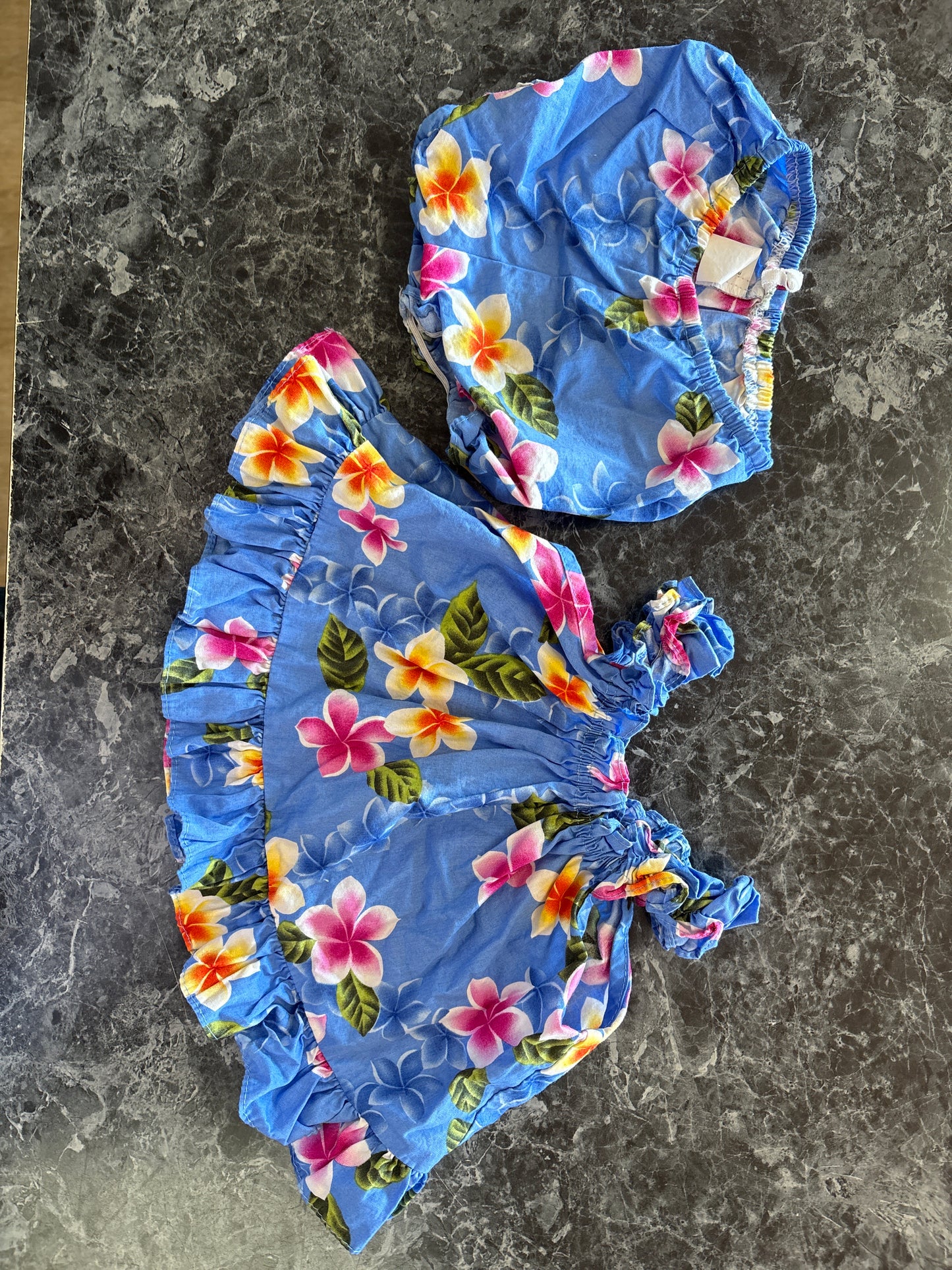 6m Blue Hawaiian Tunic + Bloomer Set