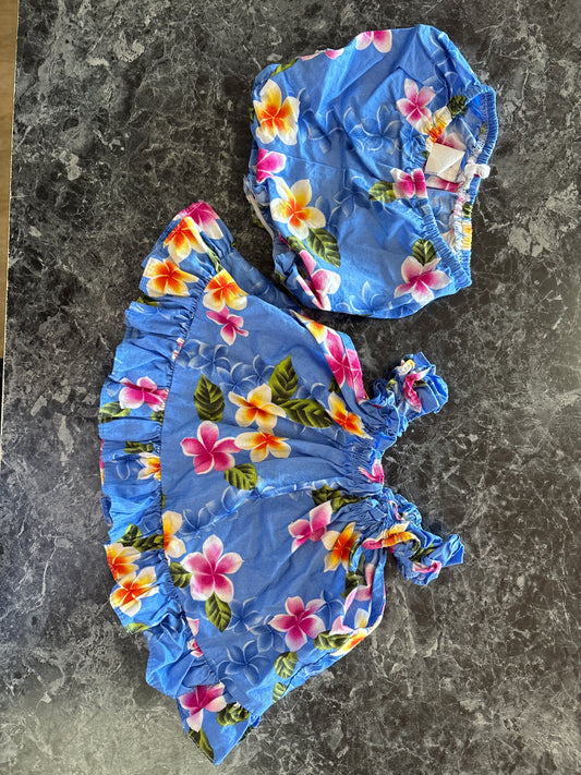 6m Blue Hawaiian Tunic + Bloomer Set