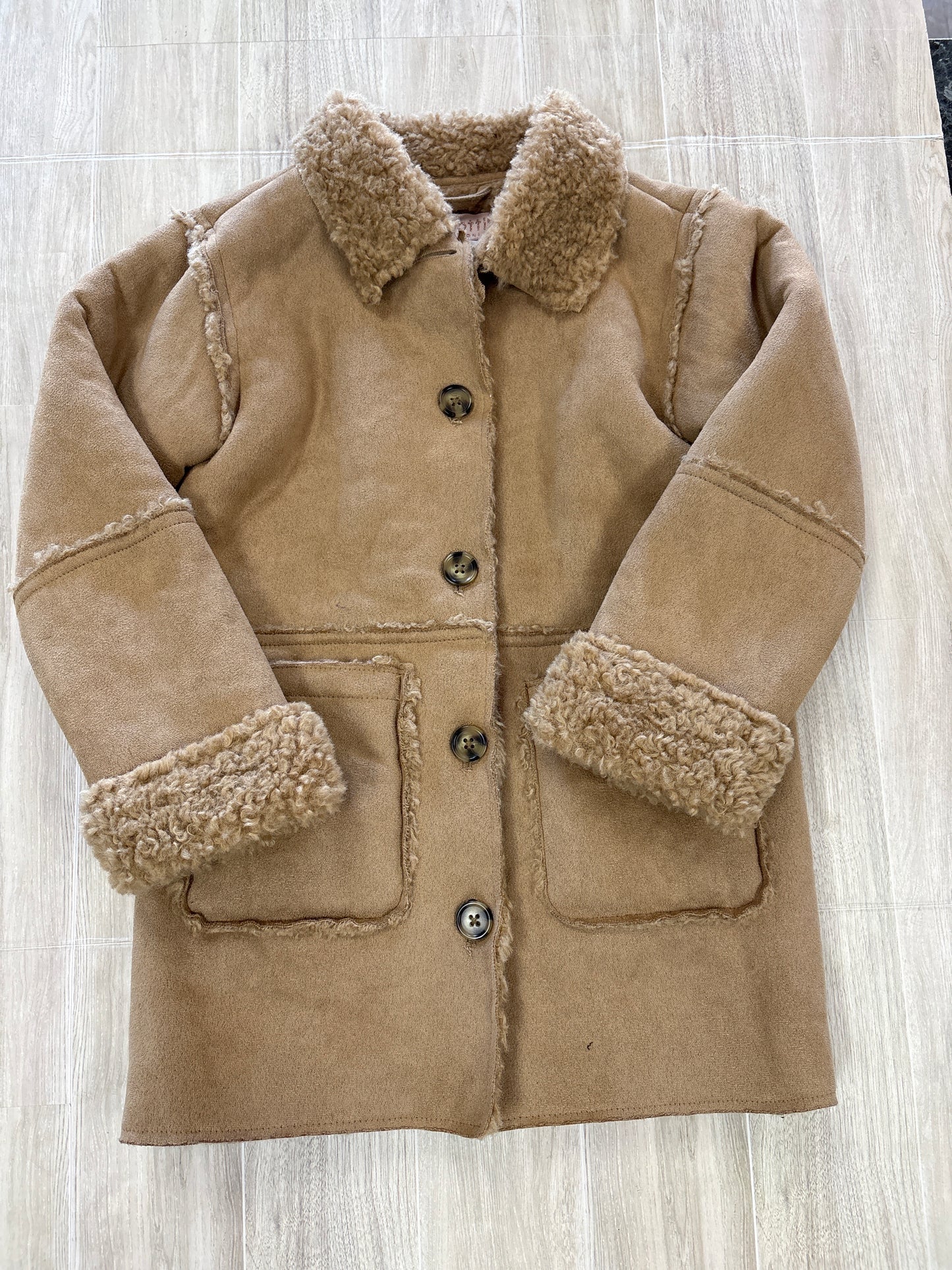 6 Biscotti Mocha Teddy Collared Coat
