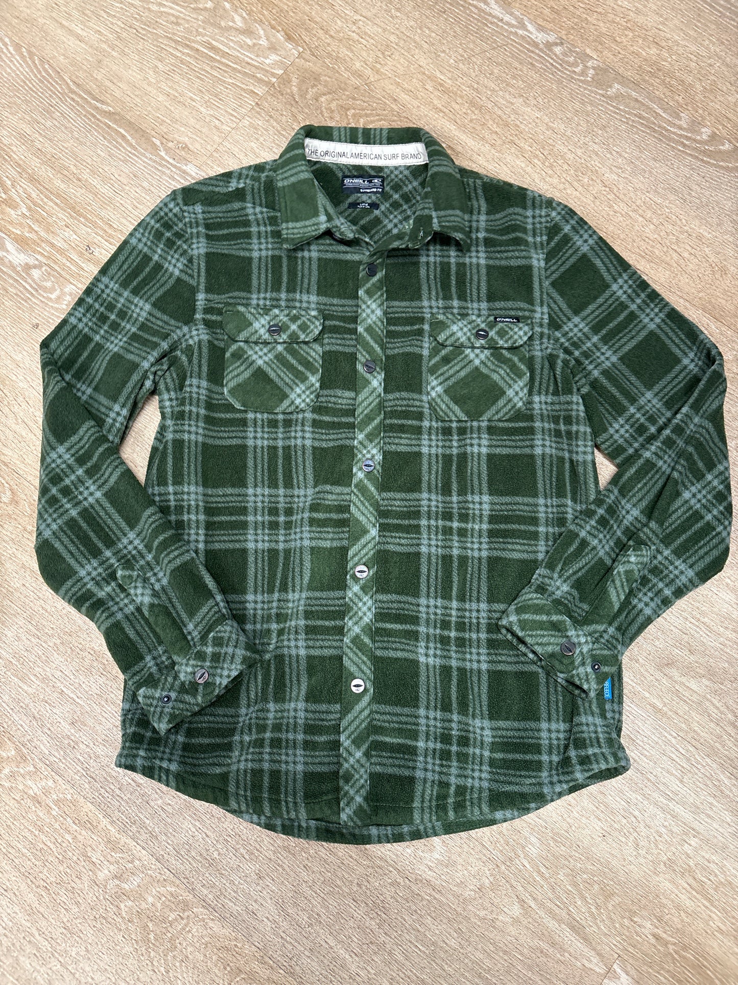 14/16 O'Niell Green Plaid Soft Shacket