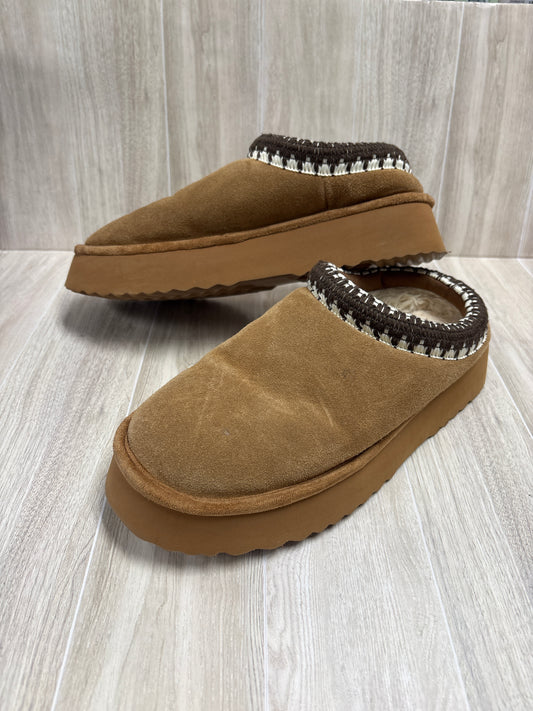 10W Steve Madden Brown Platform Slippers