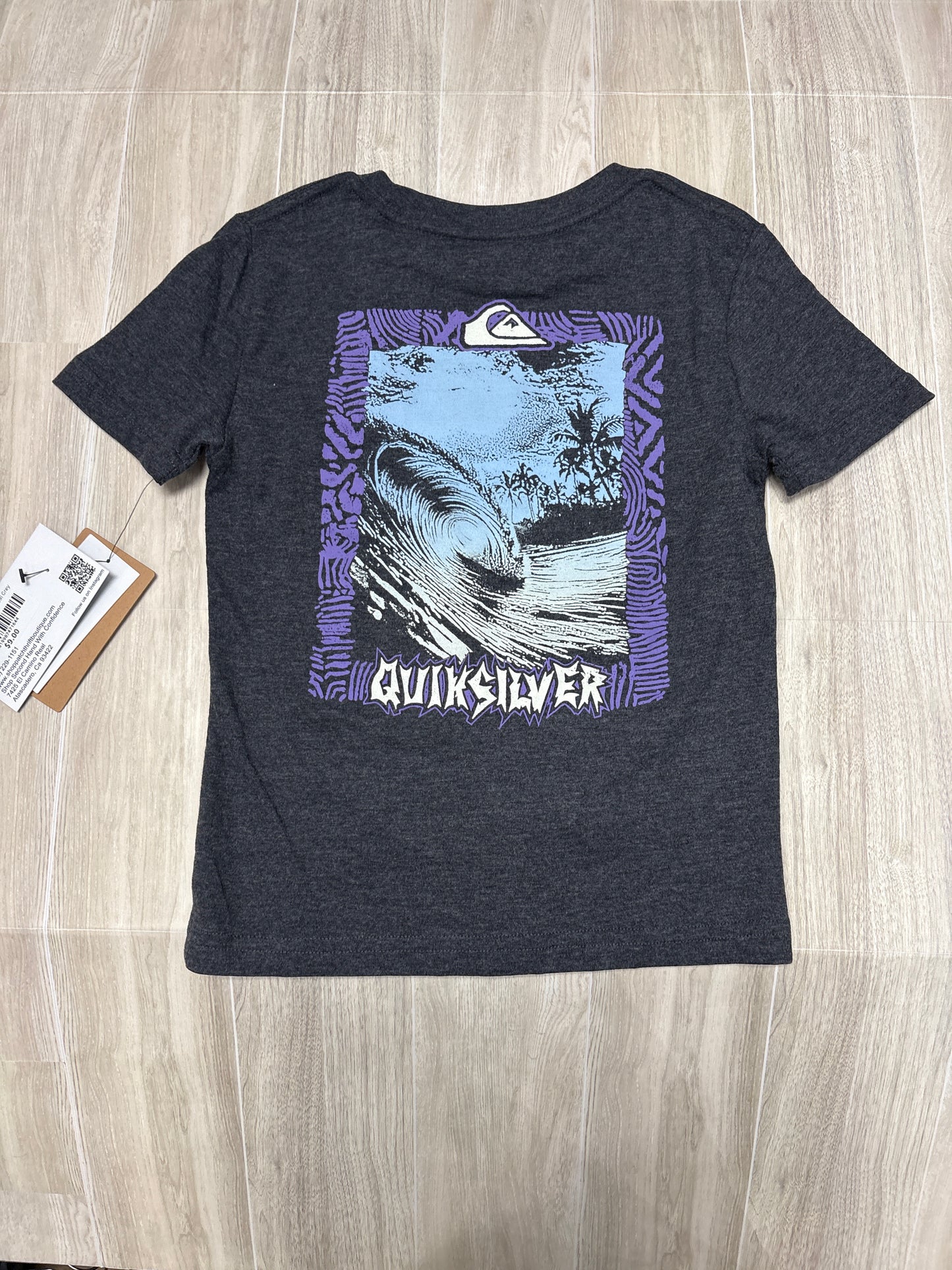 NWT 4T Quicksilver Charcoal Grey Graphic Tee