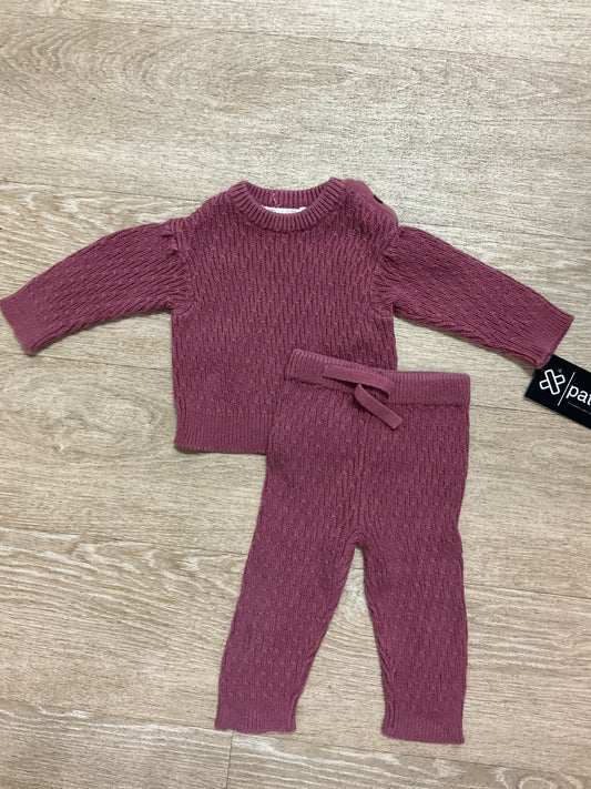 6-9m Muave Knit 2 Piece Set