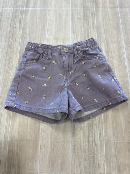 6 Purple Floral Denim Shorts