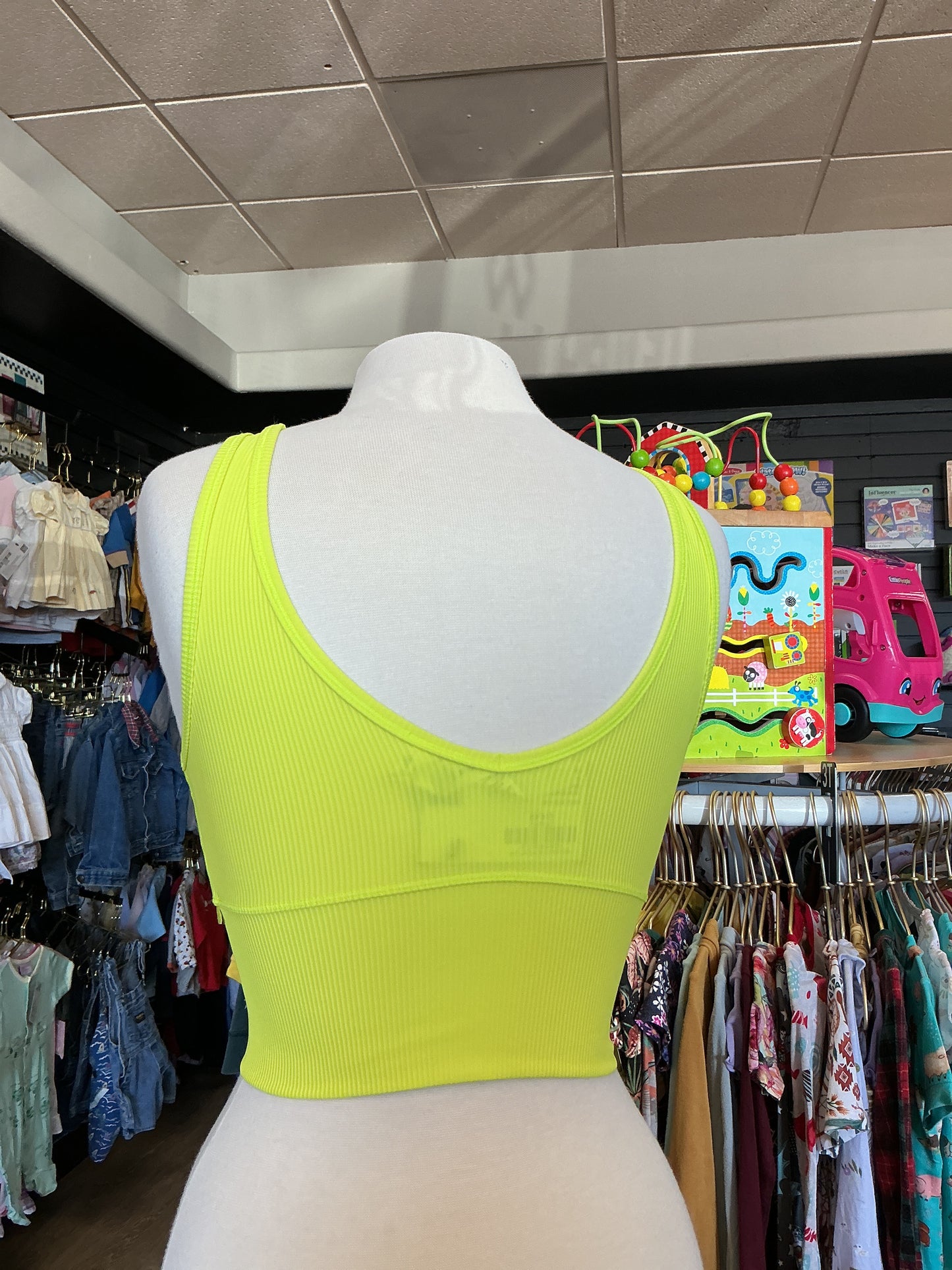 Womens 4 Lululemon Lime Ribbed Brami Top