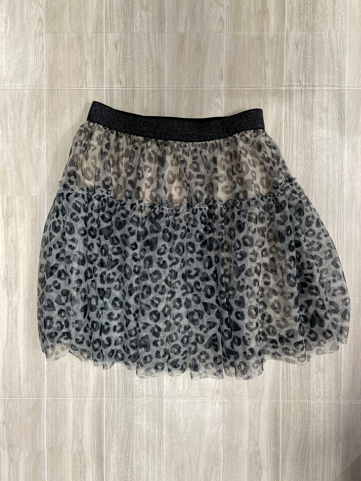 8 Grey Leopard Twirl Skirt