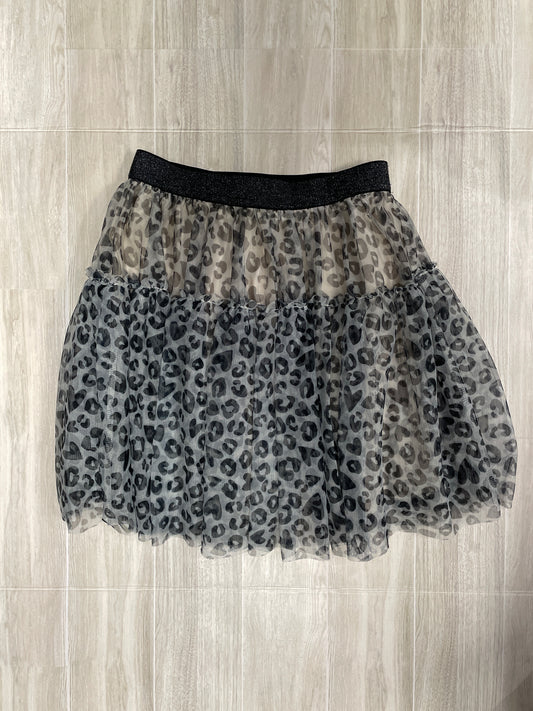 8 Grey Leopard Twirl Skirt