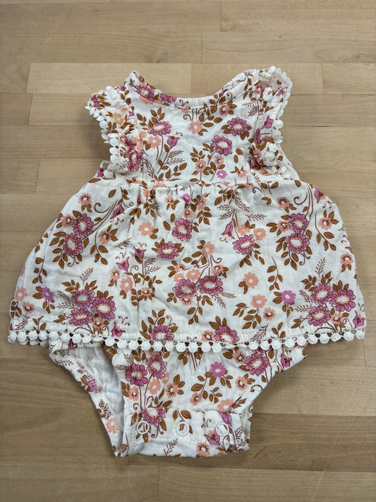 6-9m Autumn Floral Onesie Dress