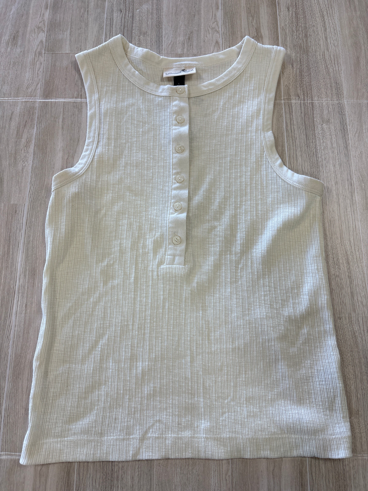 Womens Large Cream Button Tank