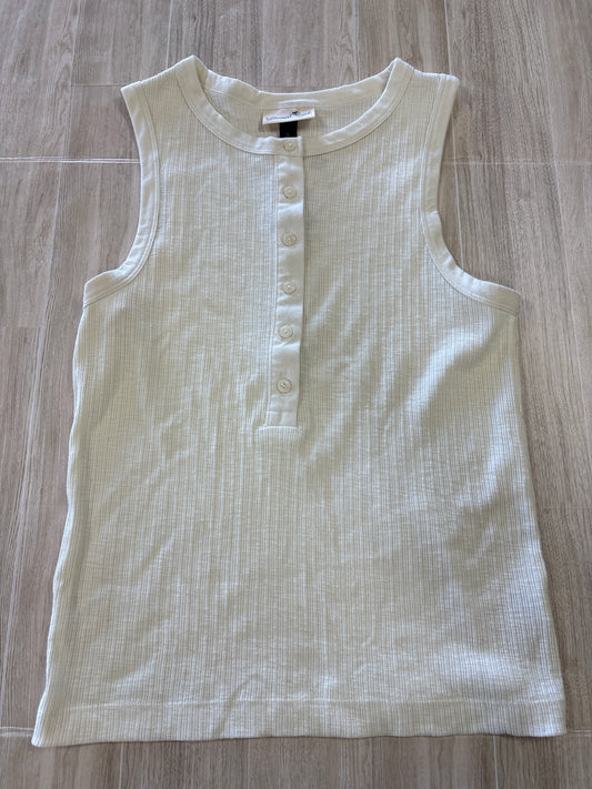Womens Large Cream Button Tank