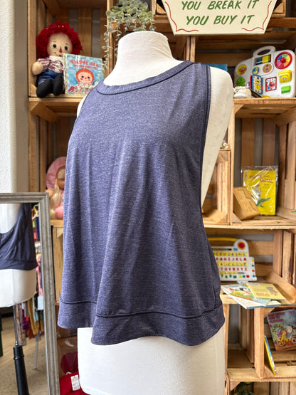 Womens 12 Lululemon Heathered Navy Racer Back Oversized Crop Tank
