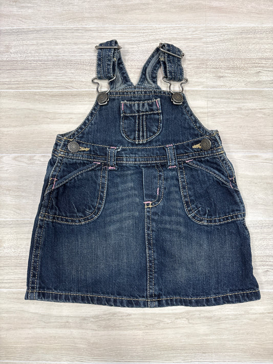 3-6m Dark Wash Skirted Overalls